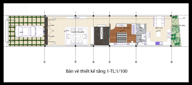 Bản vẽ thiết kế nhà 50m2 1 tầng độc đáo, đầy đủ tiện nghi 3